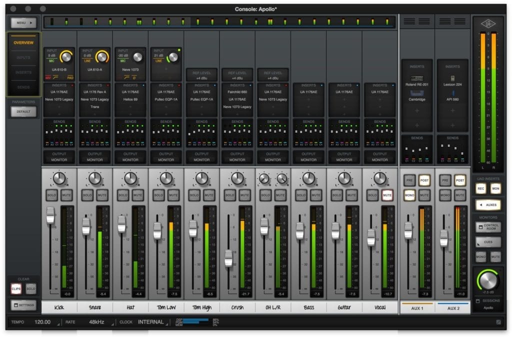 The UAD software alters electrical signals to its hardware to recreate the sounds of particular preamps, eqs, and other hardware equipment.