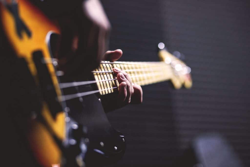 The bass guitar is used to cover the lower to low-mid frequencies.