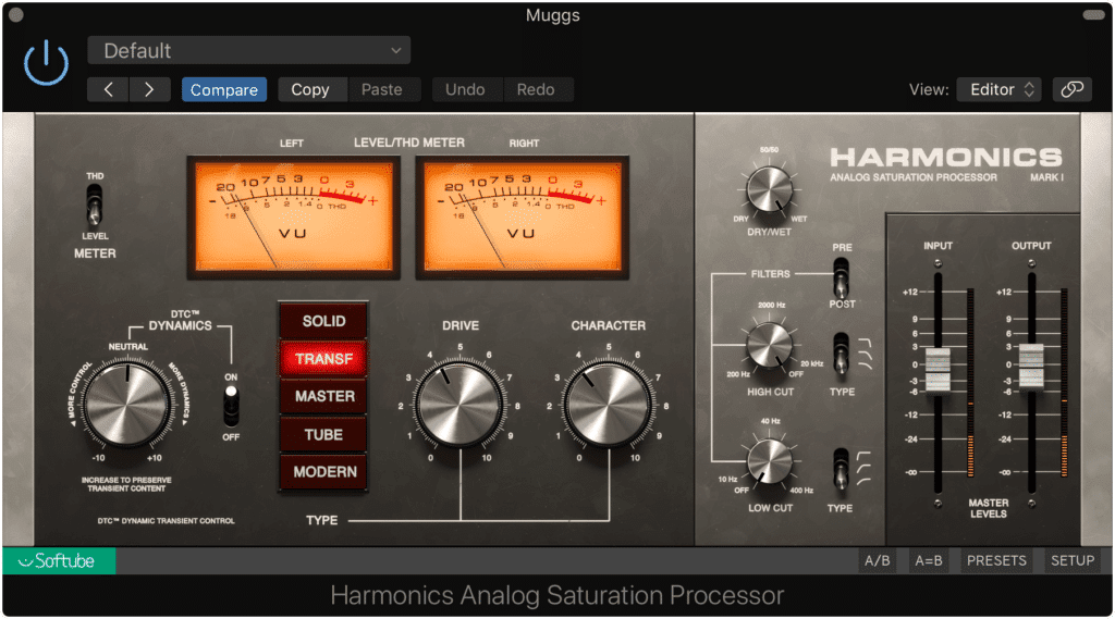 Harmonics will amplify sibilance, so its best to avoid this processing until later.