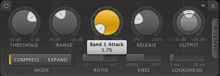 Specific compression settings can be used to retain details and transients.