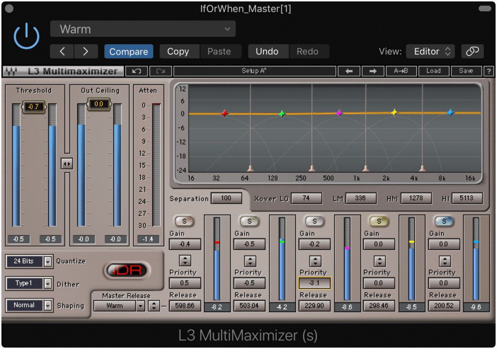 At its most basic, the L3 MultiMaximizer works as a simple limiter.