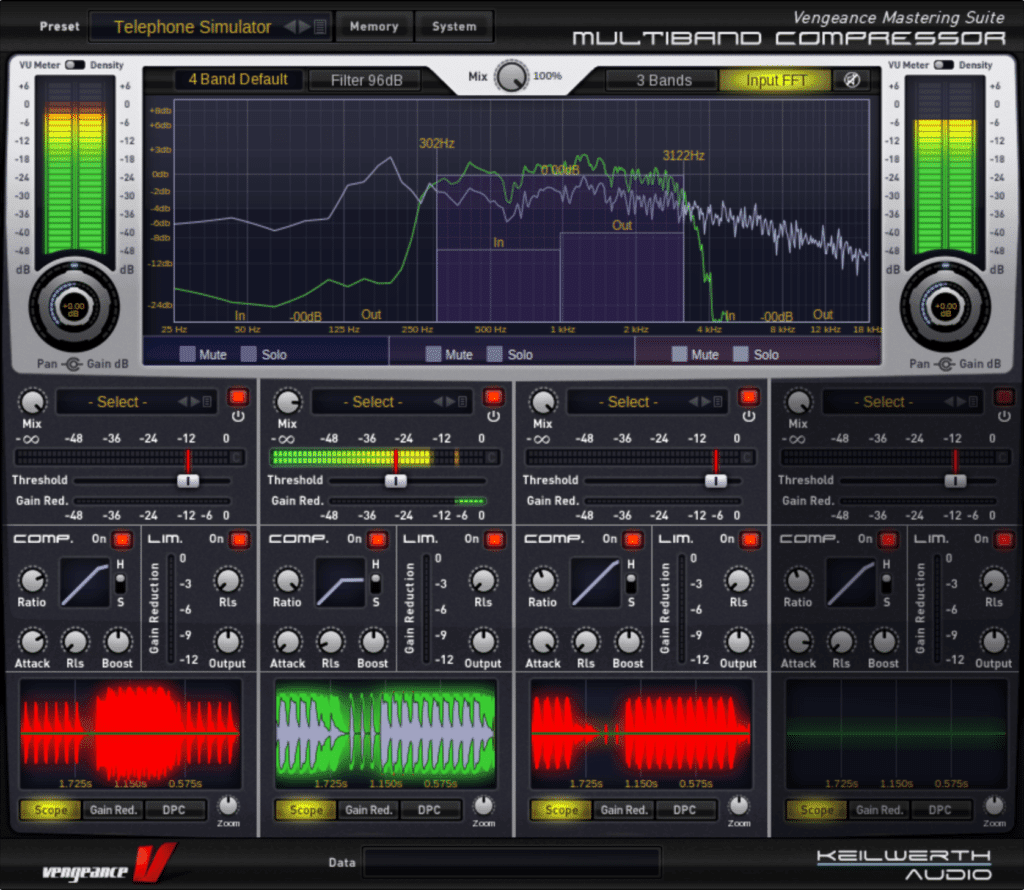 The Vengeance Multiband is used to add some aggressive punch to a mix. 