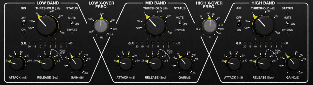 The Drawmer 1973 offers 3 bands of compression with variable cross overs.