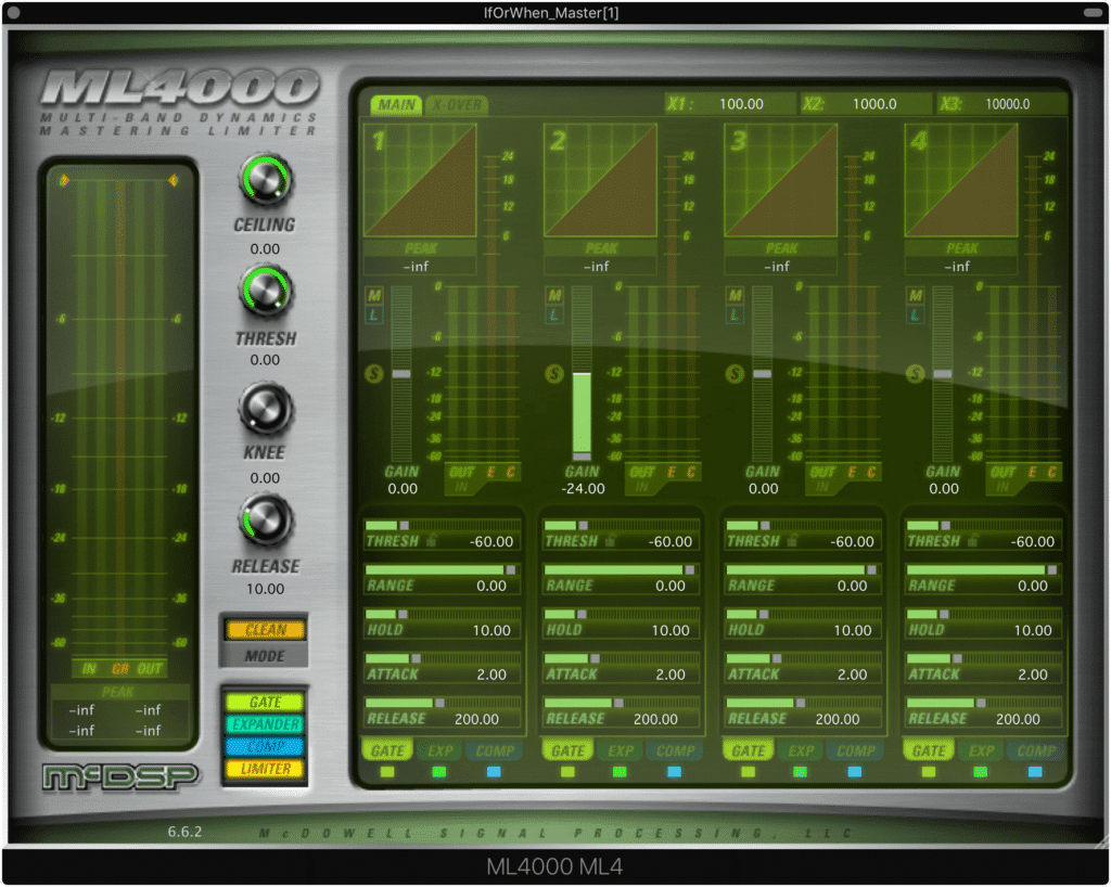 The ML4000 offers 4 bands of compression, expansion and gating.