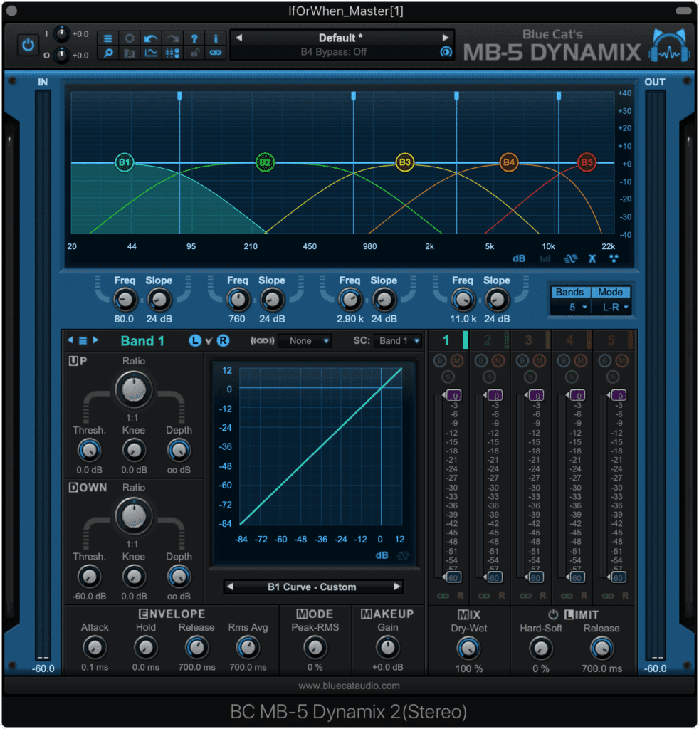 The MB-5 offers up to 5 bands of compression.