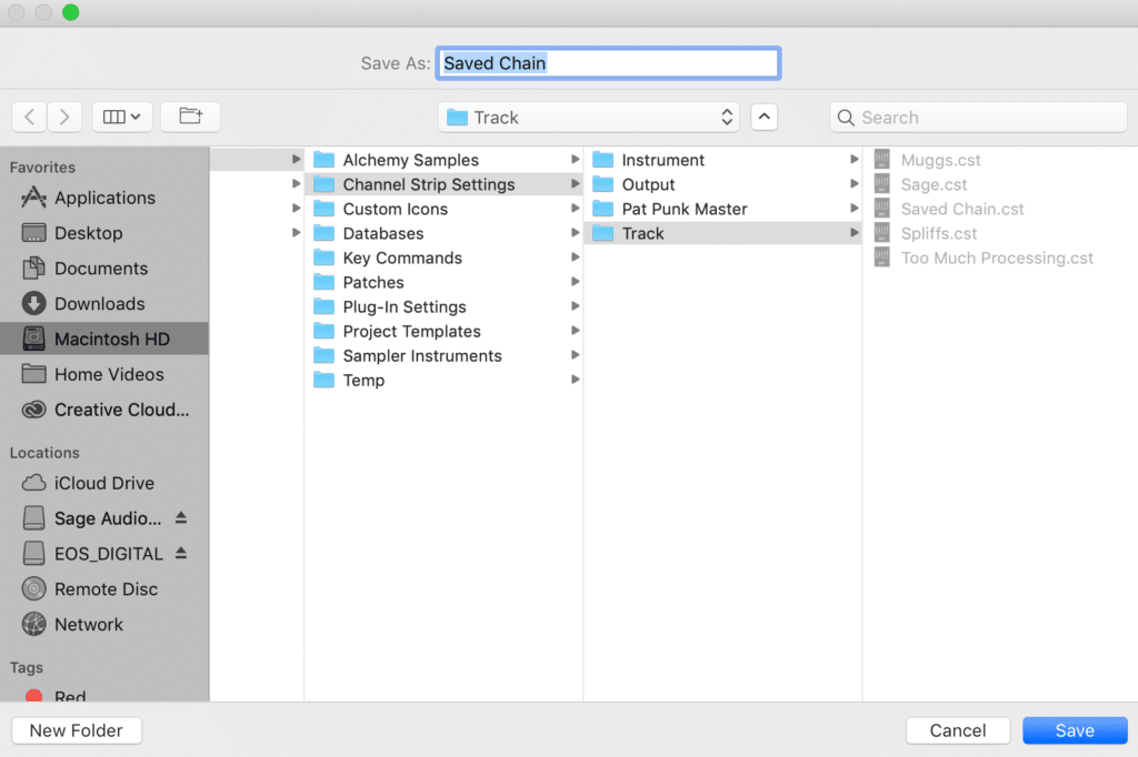 Always save your signal chain settings.