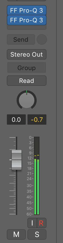 Notice that the same clipping distortion will not show up in the channel's meter.