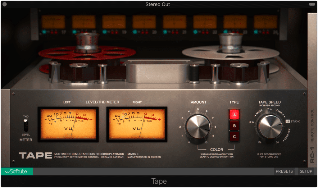 Some plugins attenuate the high-frequency range of a signal during tape saturation. Although this may be an accurate depiction of tape's frequency spectrum when the tape is slowed down to a lower tape speed, tape machines are capable of recording the frequency spectrum accurately when properly calibrated.