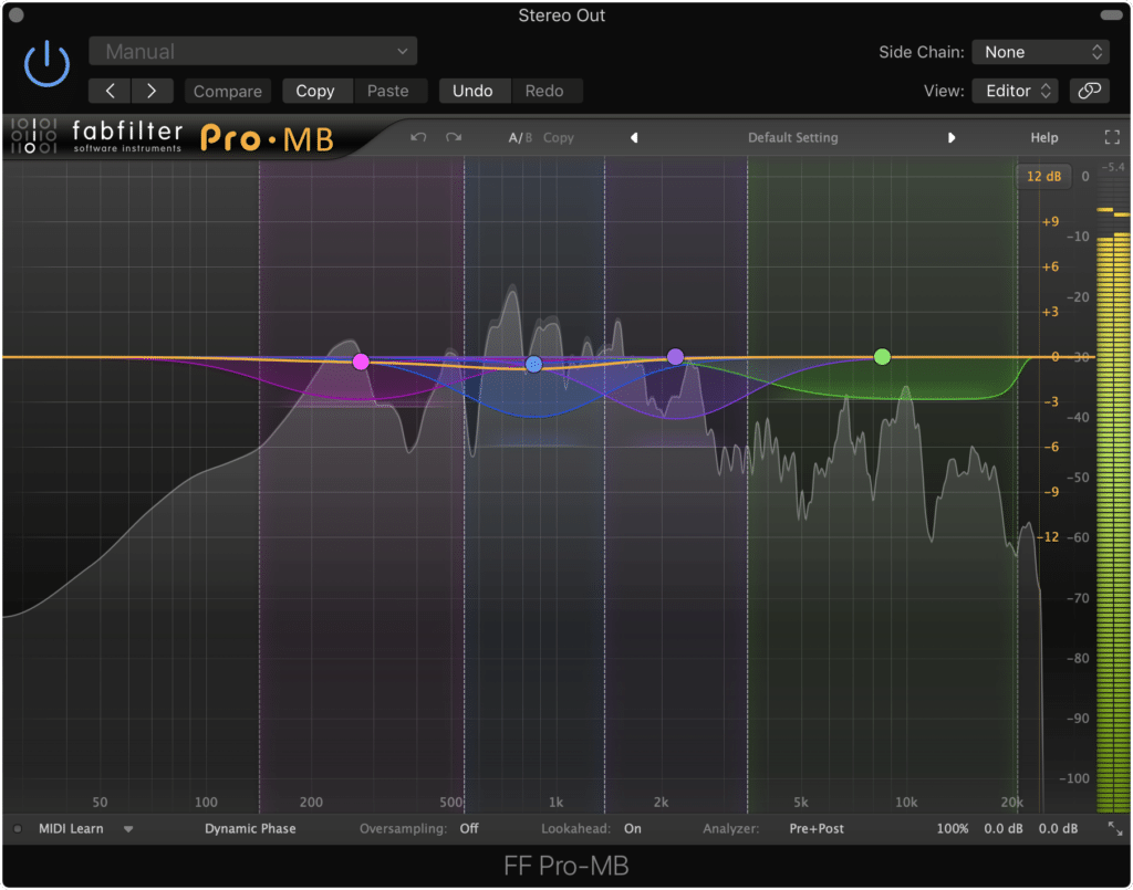 Compression is applied cleanly and in a subtle manner.