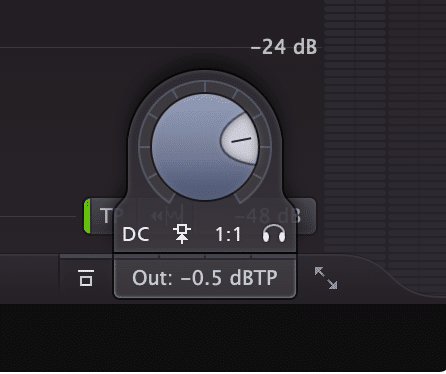 Find your limiter's output and set it to -.5dB