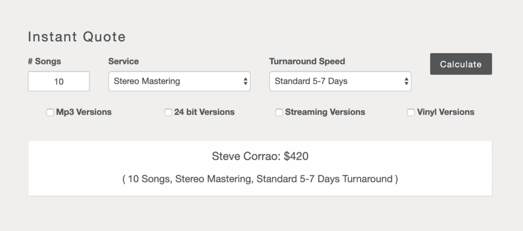 The rates for Sage Audio mastering and many other mastering studio are relatively affordable.