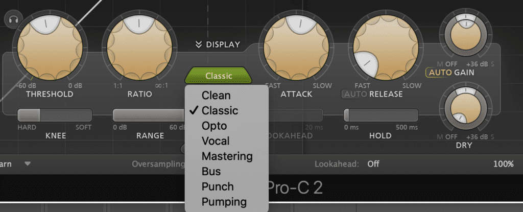 different compressor types cause different sounds - for example, Opto compression is a smoother sounding compression.