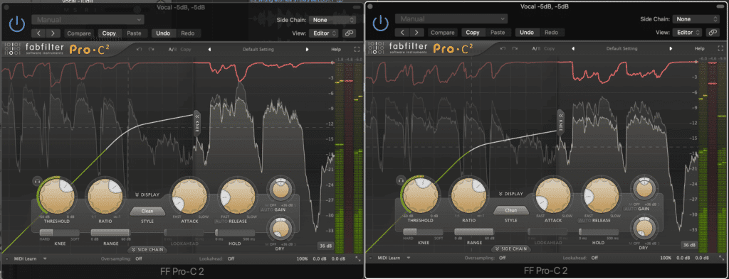 Instead of using one compressor, use two and split the processing.