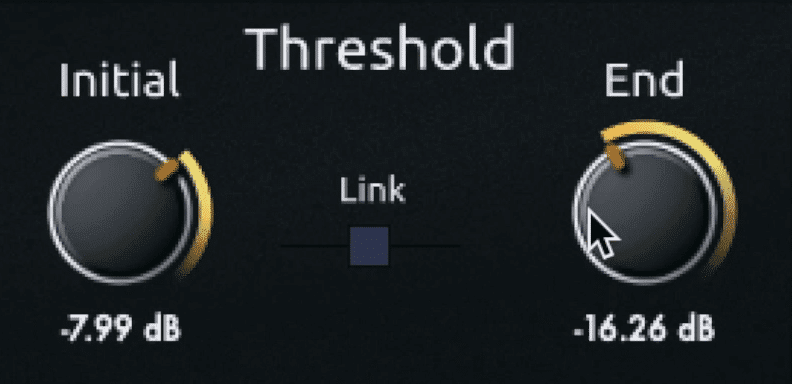 Initial works similarly to a threshold, whereas End determines the ending amplitude of signal breaching that threshold.