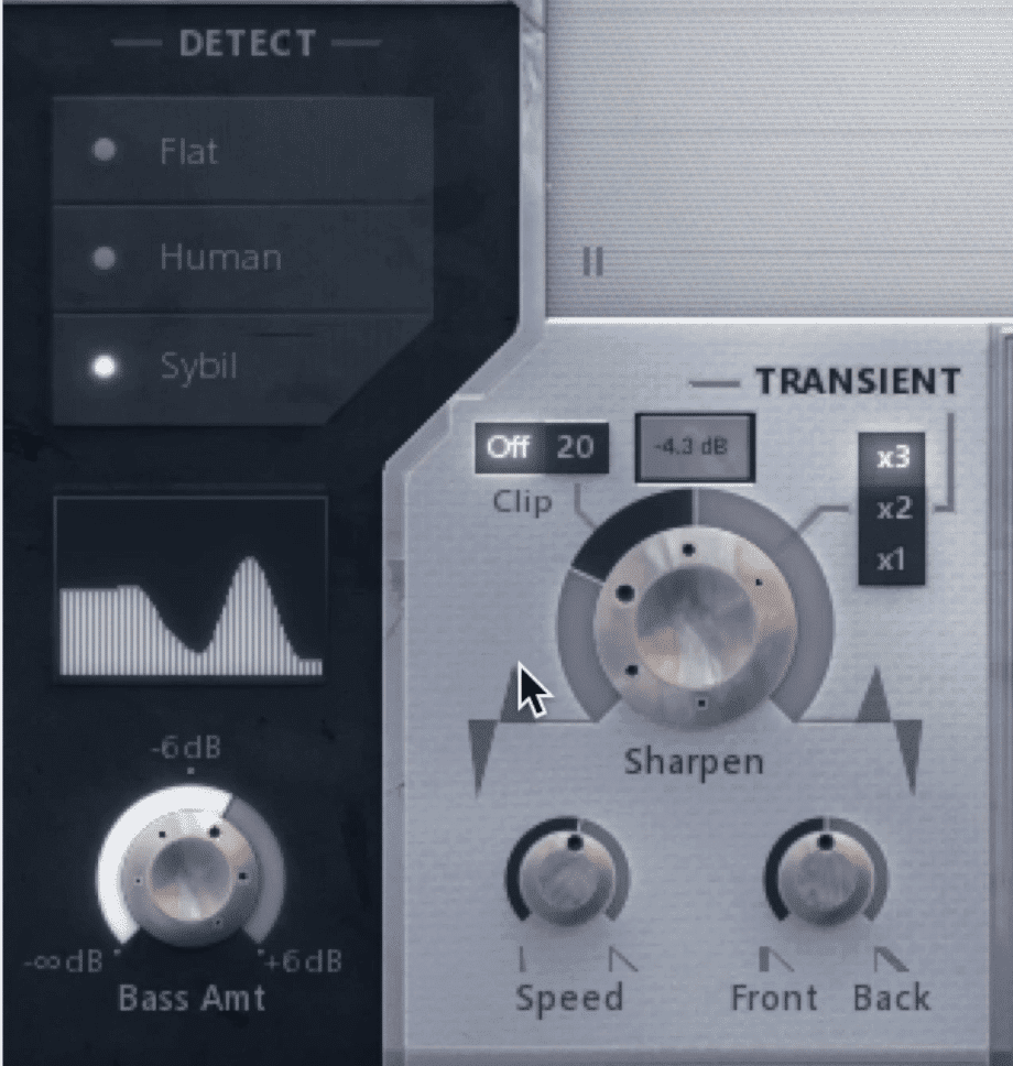 With Couture, you can affect how transients are detected, and what part of the transient is either compressed or expanded.