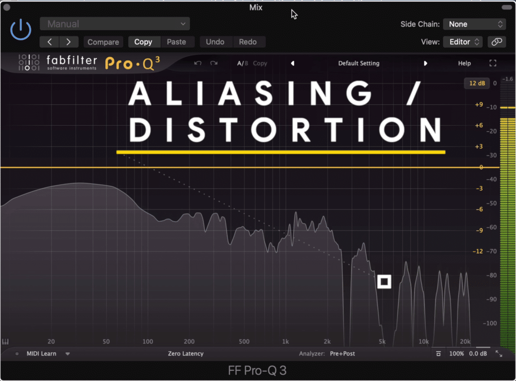 Notice the distortion that occurs when pitch shifting at a lower sampling rate.