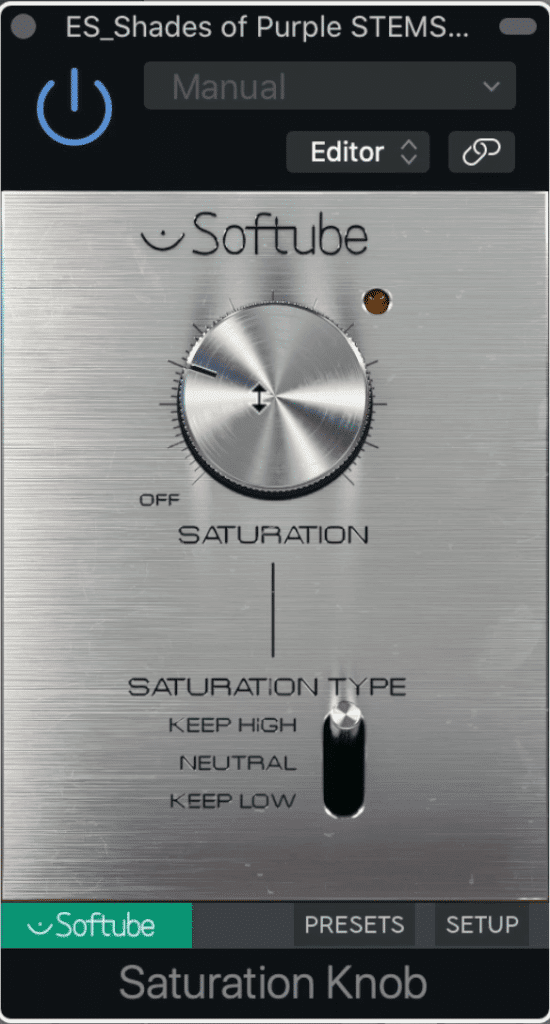 At lower levels, saturation greatly increases the intelligibility of a melodic instrument.