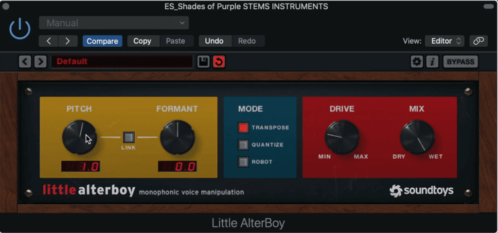 Formant and pitch shifting can also be used on melodic instruments.