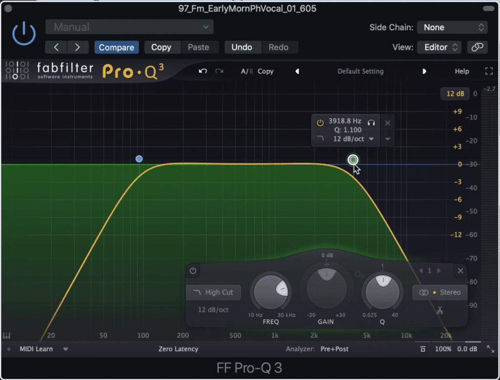 The easiest way to accomplish a lo-fi sound is to cut out the high and low frequencies. This emulates the sound of earlier recording devices.