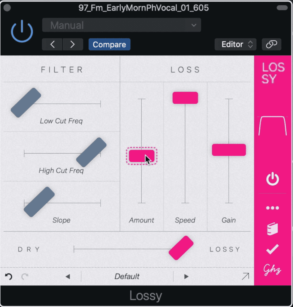 Plugins like Lossy by Goodhertz also introduce digital aliasing and bit depth distortions to create a unique lo-fo sound.