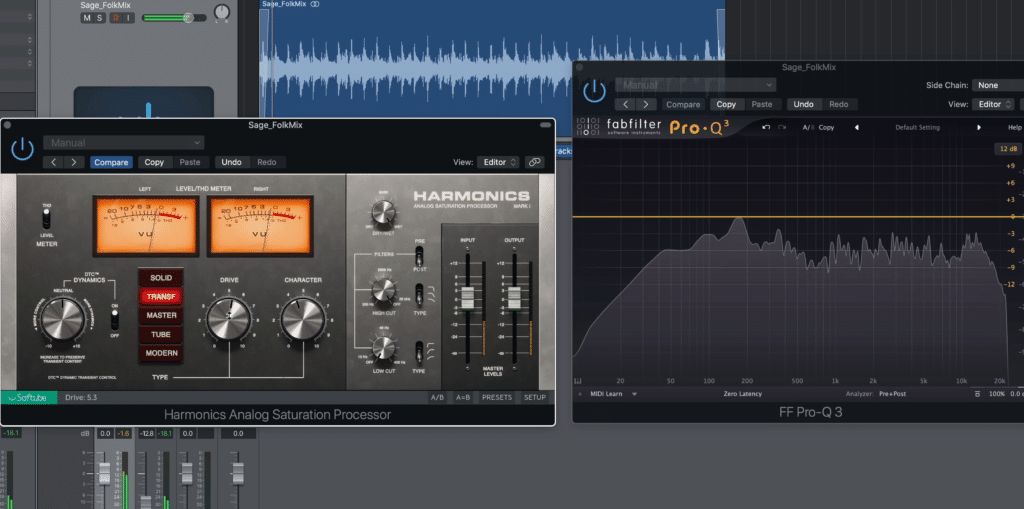 Saturation will make the overall loudness of your master increase.