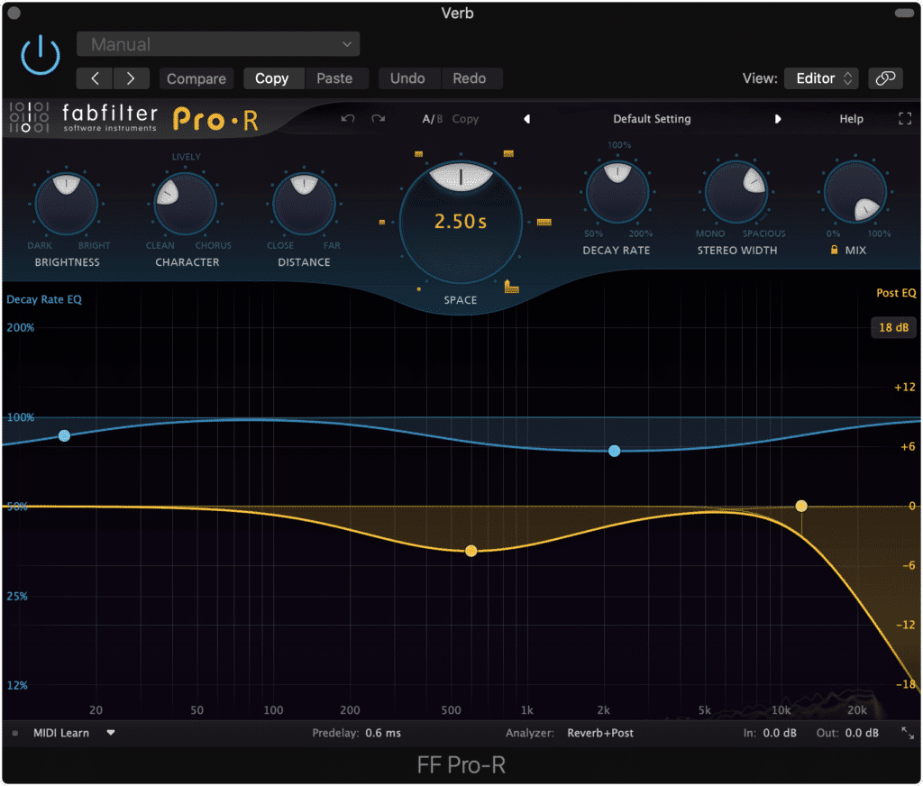 Reverb plays a crucial role in the creation of a 3D space.