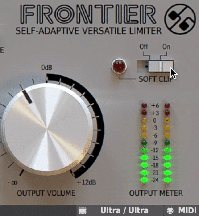 A softy-clip function introduces harmonic distortion.