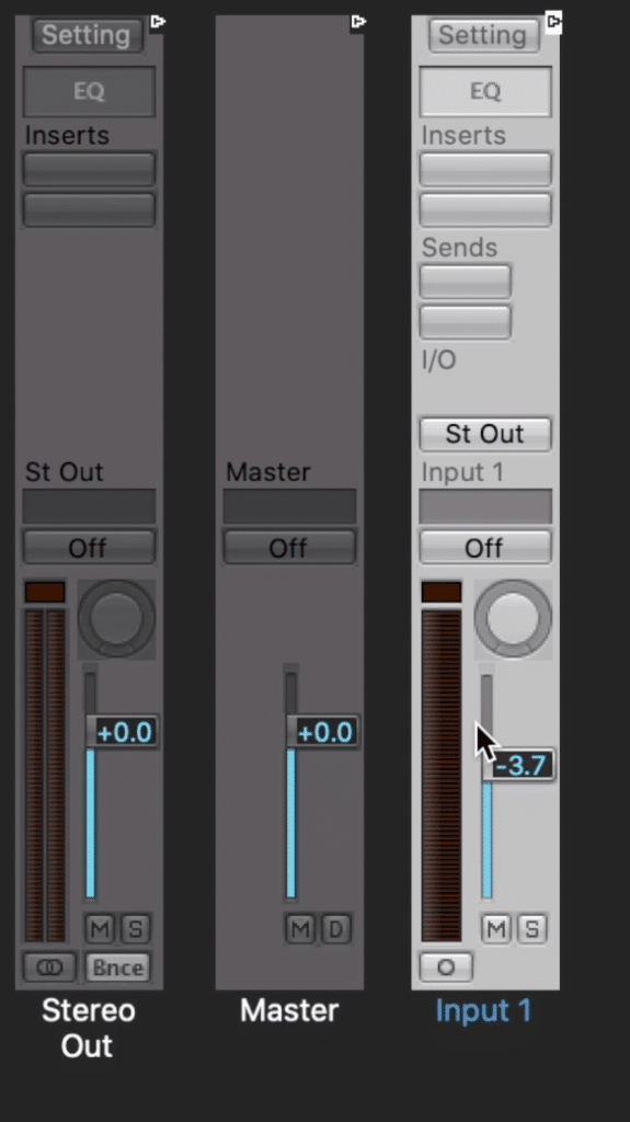 Insert plugins on your new input channel fader