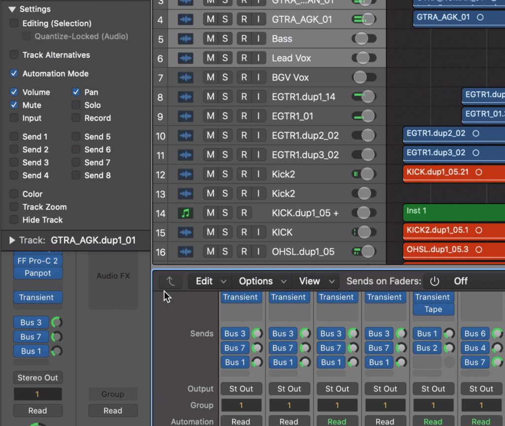 You can control all of the parameters shown to the left, via a group.