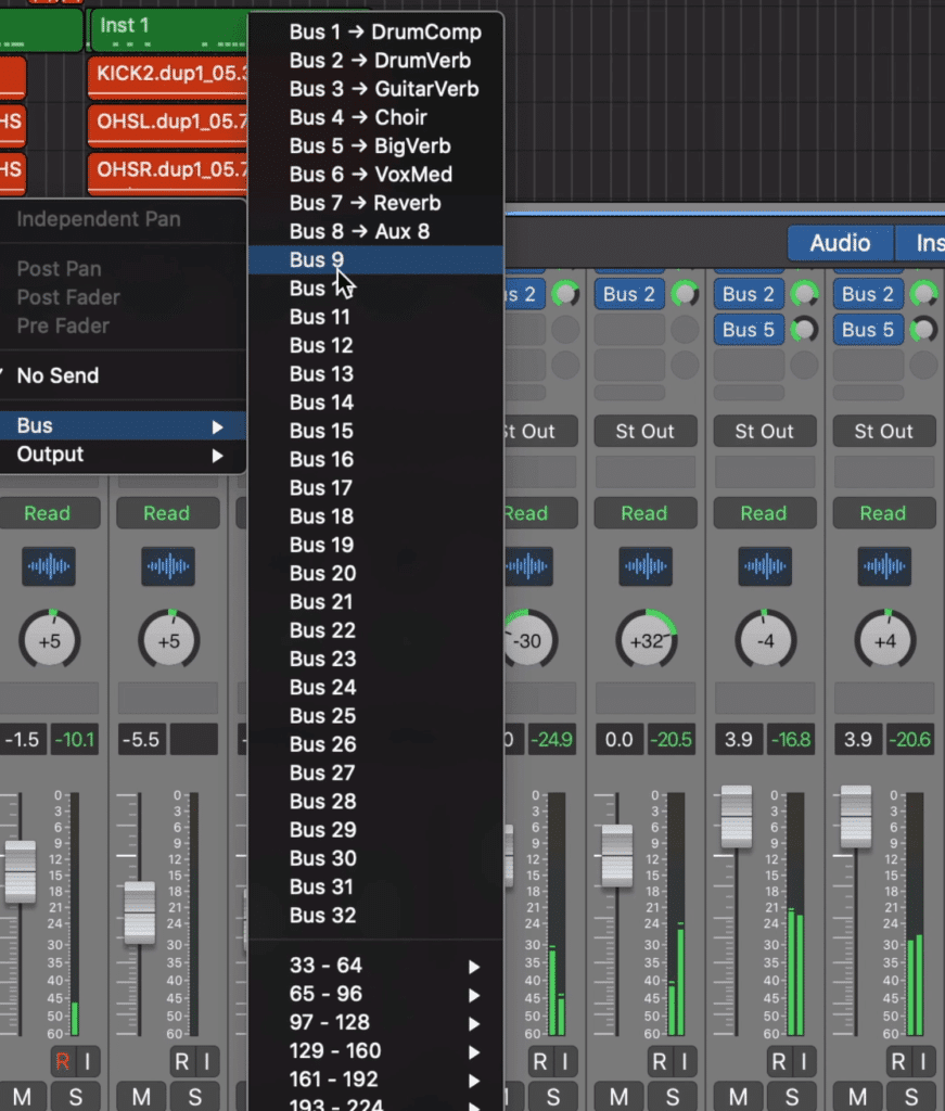 Follow this for each similar group of instruments