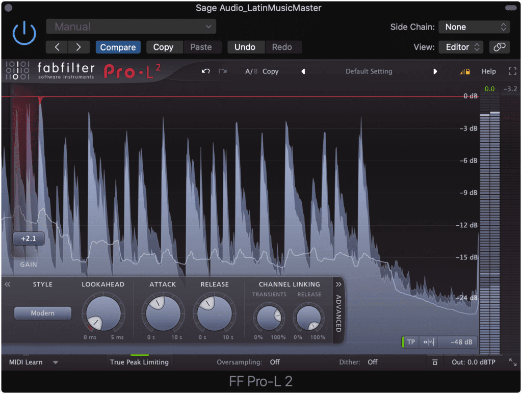 A traditional Latin track will need less limiting, resulting in a quieter master.