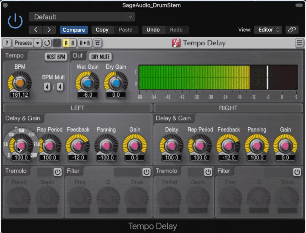 This Voxengo delay plugin is more straightforward and easier to set up.