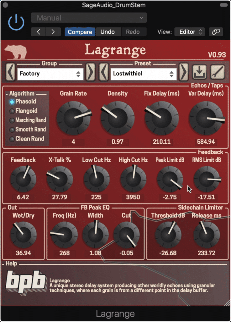 Lagrange creates the most unique delay effects of any plugins on this list.