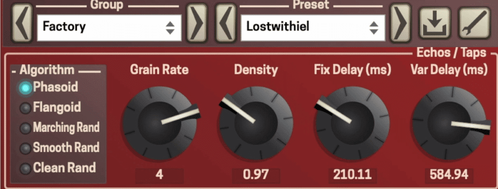 Changing the grain rate and the variable delay will result in the most interesting effects.