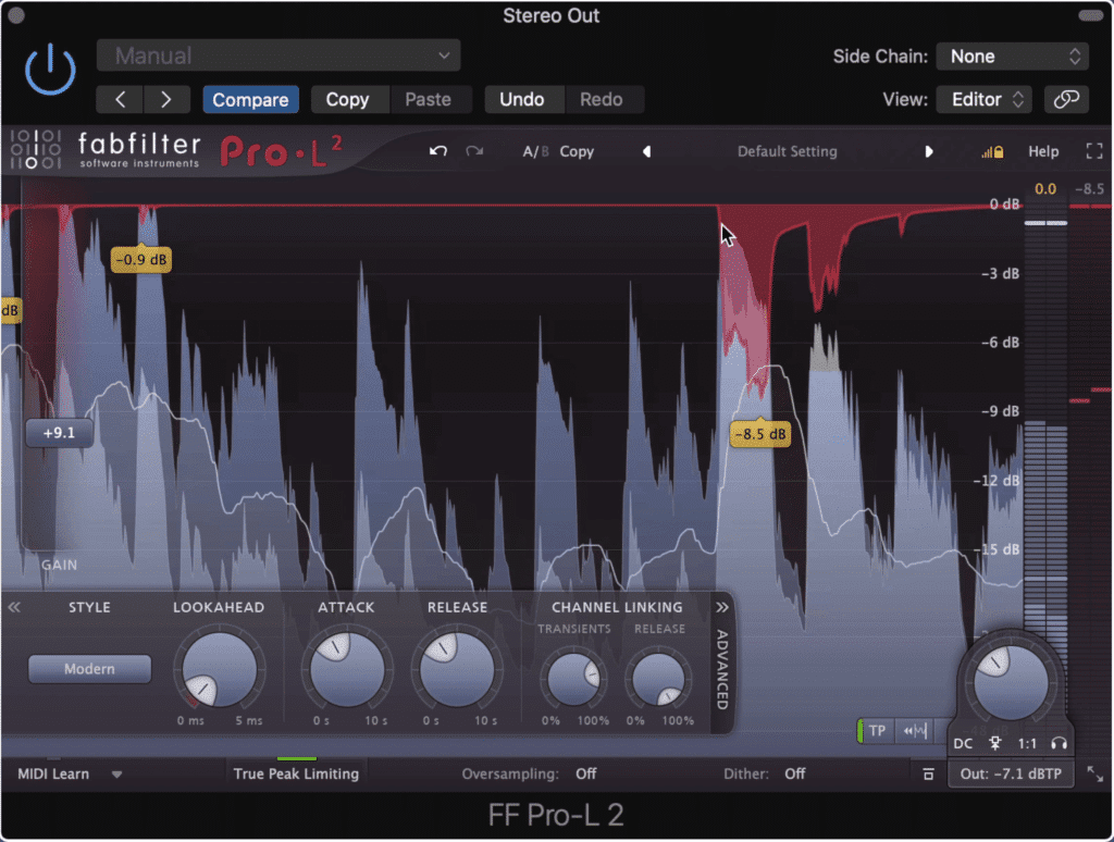 Limiters should not be used to pump up a mix.