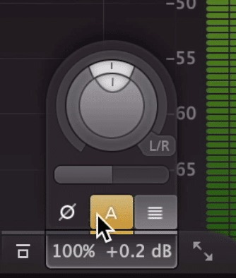 The output section gain makeup, phase inversion, gain pan, a gain slider, and general output gain.