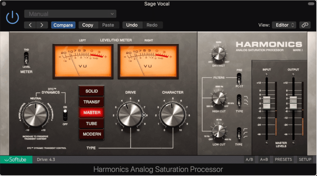 Harmonics can improve the tonality of dialogue.