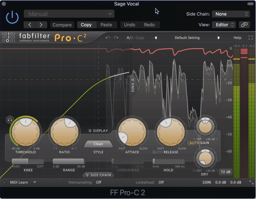 When saturation and compression are combined, it may be too much compression