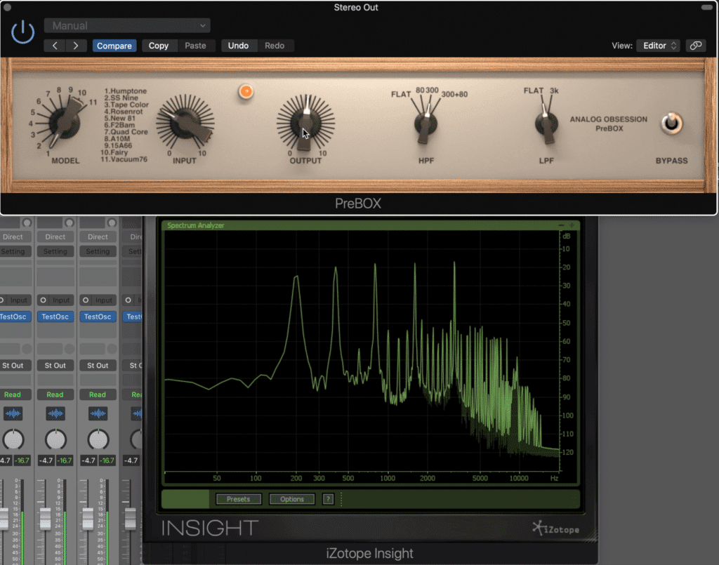 Harmonics can be altered via the rotary on the far left. 11 settings are available.