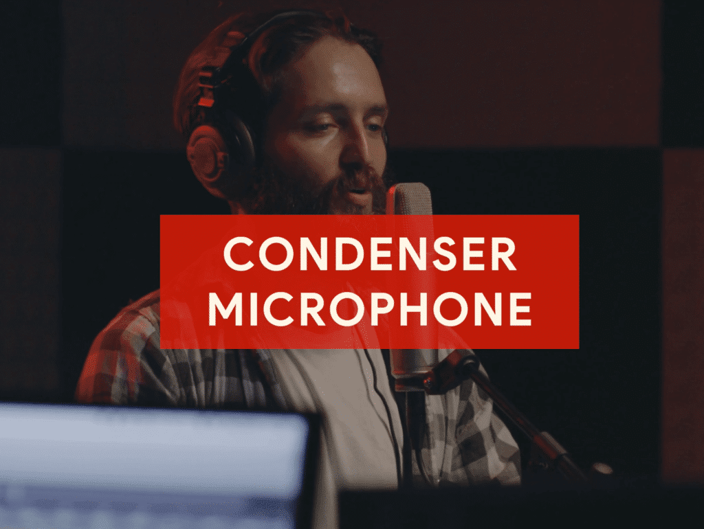 A condenser microphone is a great choice for home recording.