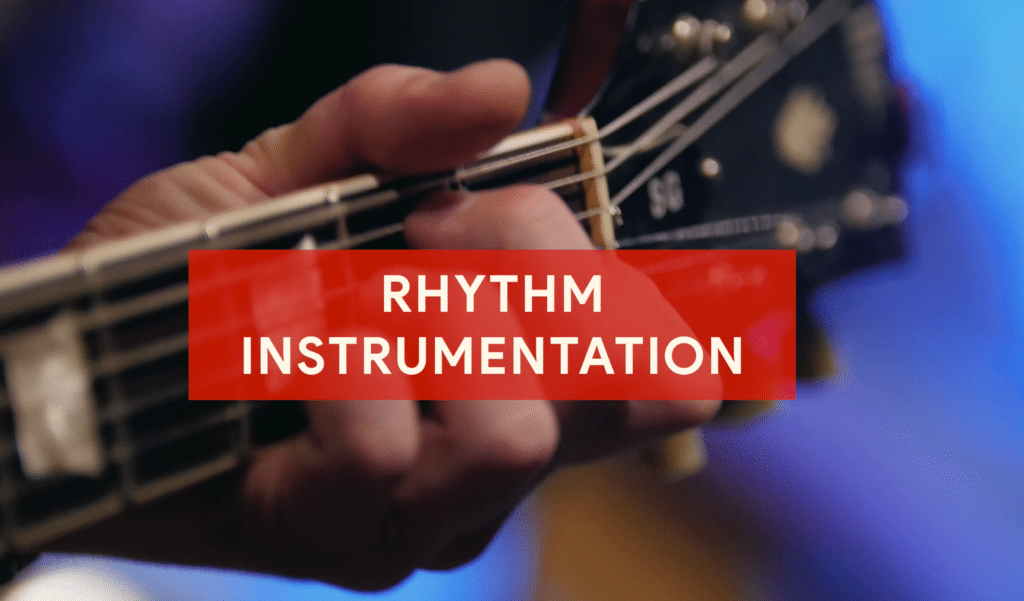 Rhythm instrumentation typically creates a chord structure.