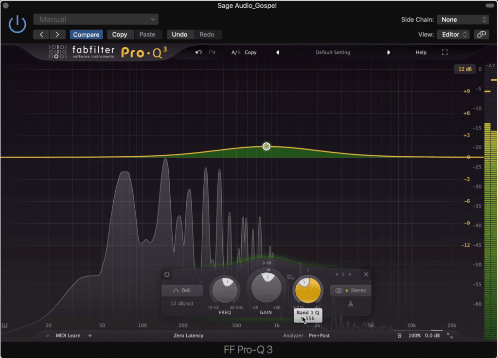 Make your EQ changes sound more natural by using a larger bandwidth, and smaller overall amplitude changes.