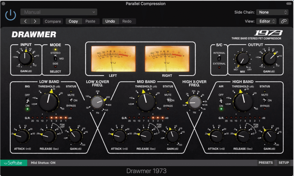 Parallel compression has a similar effect to low-level compression.