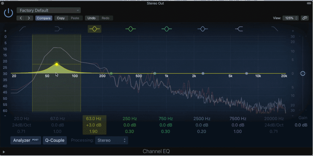 Notice that by increasing 3dB on those particular frequencies, they can now be at a predetermined 13dB above zero. Keep in mind these are only examples, meant to illustrate how these services operate, but not their actual settings.