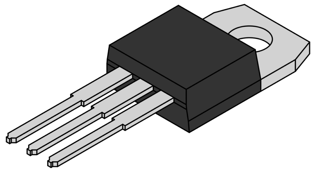 A graphic of a transistor.