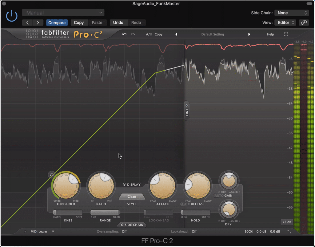Compression levels out dynamics and should be used carefully.