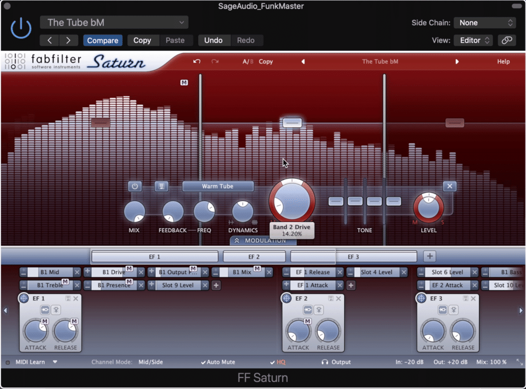 The FabFilter Saturn is capable of creating complex harmonic generation.