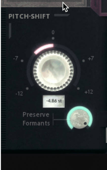 The tuning section also includes a Preserve Formants function