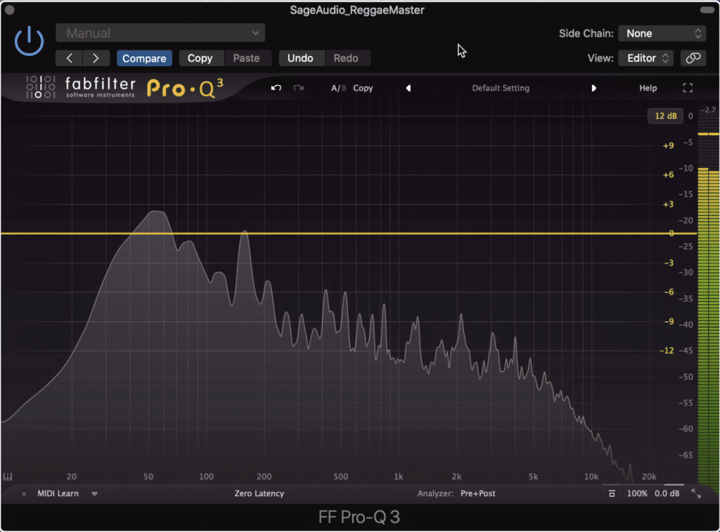 Subtractive equalization is the first step in mastering Reggae Music