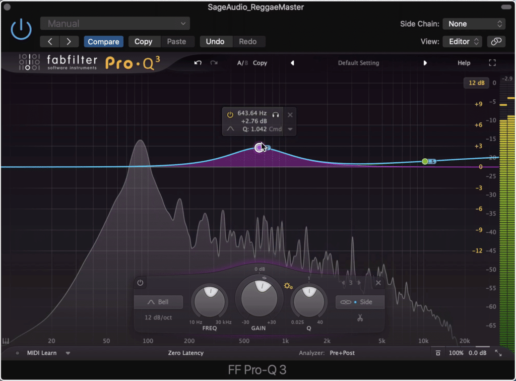 Use mid-side equalization to create stereo width.